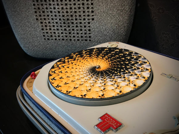 7” Felt Zoetrope Turntable Slipmat “Fire Fractal”