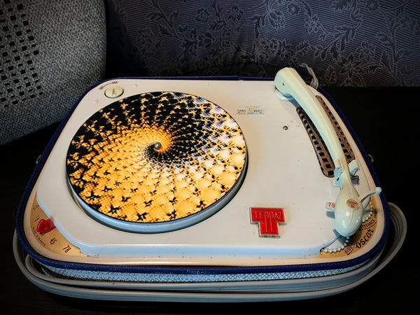 7” Felt Zoetrope Turntable Slipmat “Fire Fractal”