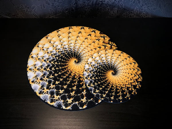 7” Felt Zoetrope Turntable Slipmat “Fire Fractal”