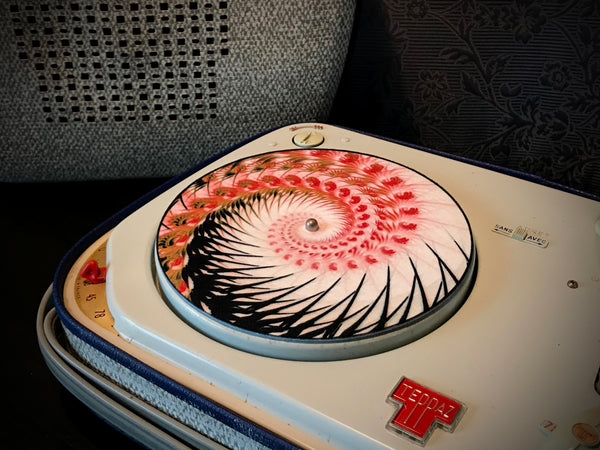 7” Felt Zoetrope Turntable Slipmat “Organic Spiral 1”