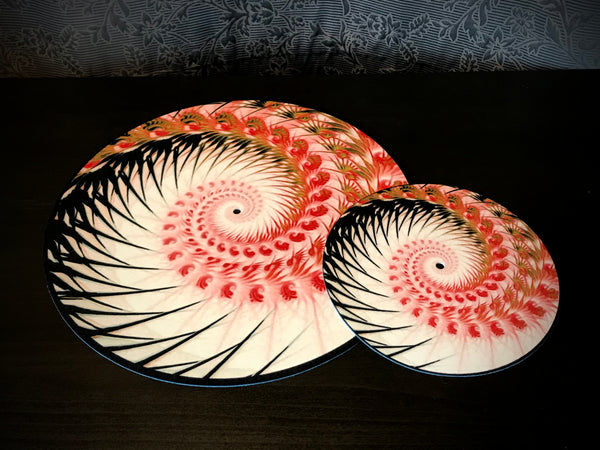 7” Felt Zoetrope Turntable Slipmat “Organic Spiral 1”