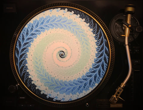 FERN BLUE Zoetrope Felt Turntable Slipmat 12"