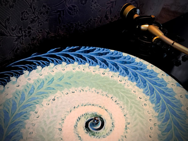 FERN BLUE Zoetrope Felt Turntable Slipmat 12"