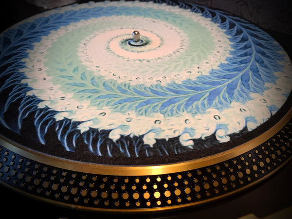 FERN BLUE Zoetrope Felt Turntable Slipmat 12"