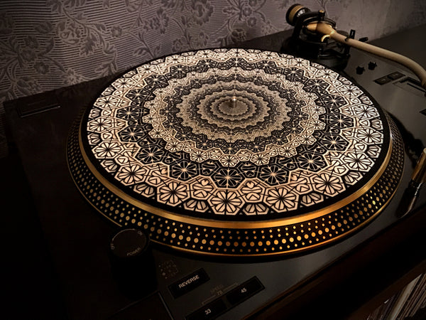 GEOMETRIC COGWHEEL Zoetrope Felt Turntable Slipmat 12"