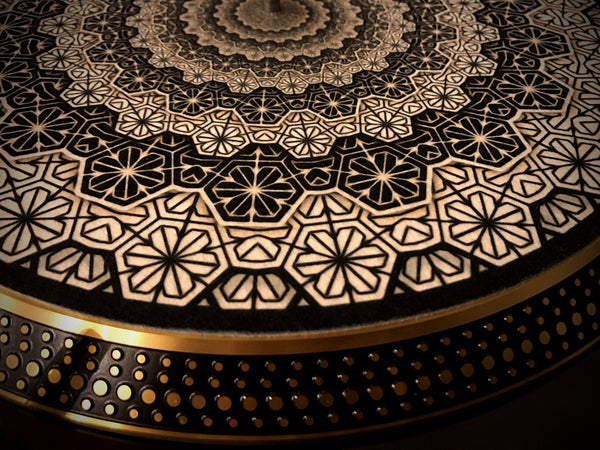 GEOMETRIC COGWHEEL Zoetrope Felt Turntable Slipmat 12"