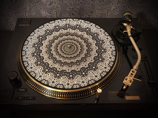 GEOMETRIC COGWHEEL Zoetrope Felt Turntable Slipmat 12"