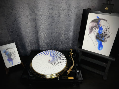 DE KLAP combi package: book-DE KLAP, print-GUEULES CASSEES, zoetropic turntable slipmat