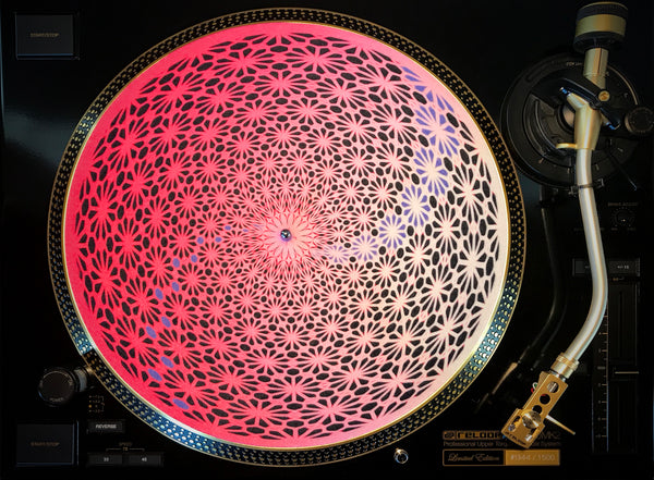 GEOMETRIC PINK Zoetrope Felt Turntable Slipmat 12"