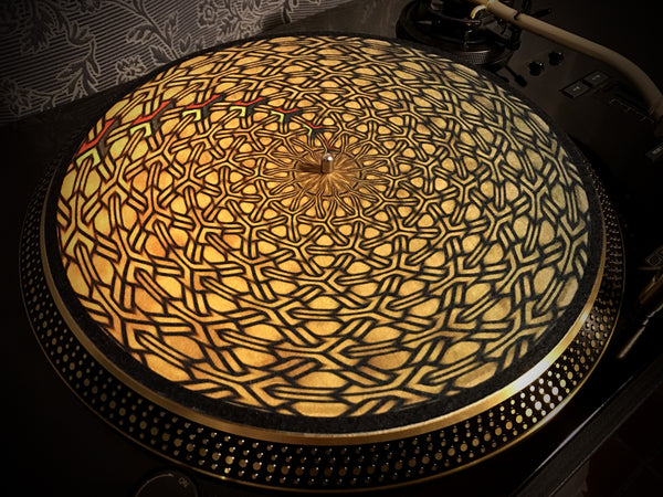 GEOMETRIC BROWN Zoetrope Felt Turntable Slipmat 12"