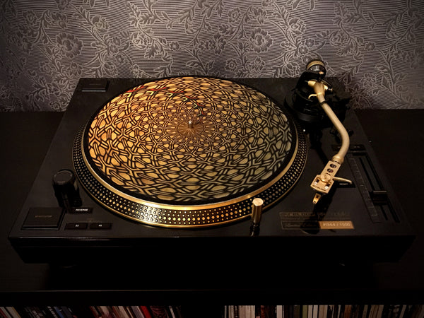 GEOMETRIC BROWN Zoetrope Felt Turntable Slipmat 12"