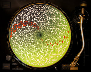 GEOMETRIC GREEN Zoetrope Felt Turntable Slipmat 12"