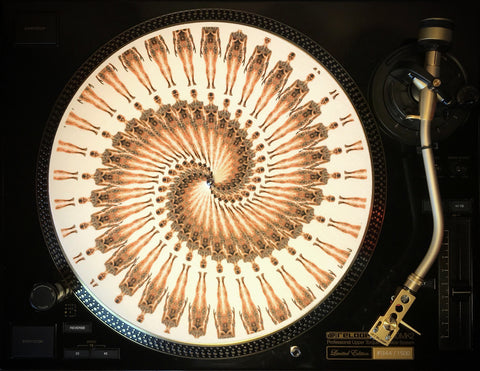 TATTOO CLONE WHITE Zoetrope Felt Turntable Slipmat 12"