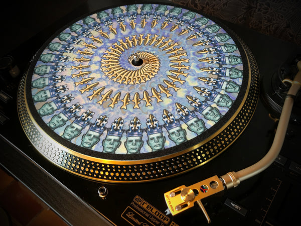 THE FISHER KING BLUE Zoetrope Felt Turntable Slipmat 12"