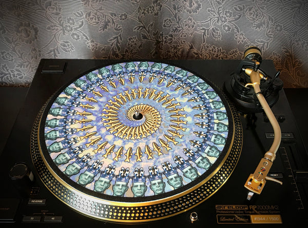 THE FISHER KING BLUE Zoetrope Felt Turntable Slipmat 12"