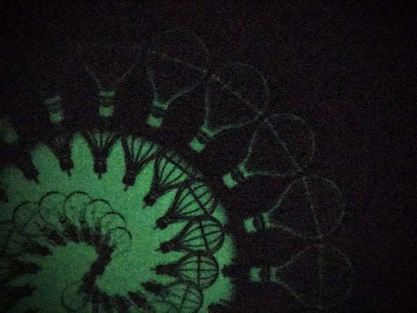 TRAVELING LIGHT 1 Zoetrope Felt Glow-in-the-dark Turntable Slipmat  12"