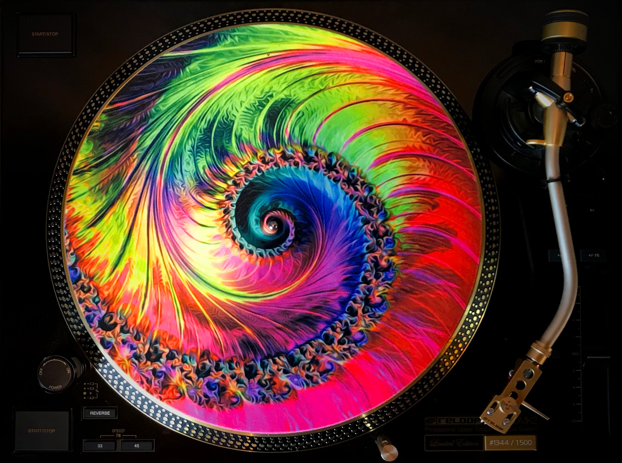 TRIPOFONICA 1 Zoetrope Felt Turntable Slipmat UV/Blacklight activated 12"