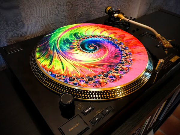 TRIPOFONICA 1 Zoetrope Felt Turntable Slipmat UV/Blacklight activated 12"